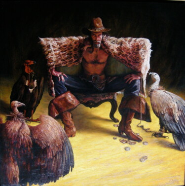 Pittura intitolato "Le vautour" da Alexandre Barberà-Ivanoff, Opera d'arte originale, Olio Montato su Telaio per barella in…