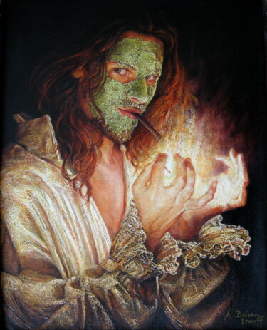 Pintura titulada "Autoportrait au mas…" por Alexandre Barberà-Ivanoff, Obra de arte original, Oleo Montado en Bastidor de ca…