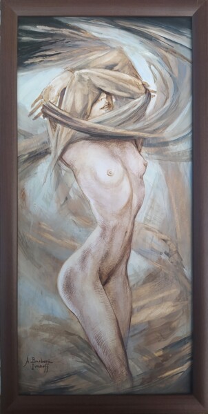 Peinture intitulée "Femme Ouragan" par Alexandre Barberà-Ivanoff, Œuvre d'art originale, Encre Monté sur Autre panneau rigide