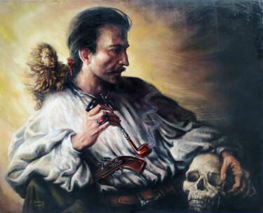 Pittura intitolato "L'Ataman" da Alexandre Barberà-Ivanoff, Opera d'arte originale, Olio Montato su Telaio per barella in le…