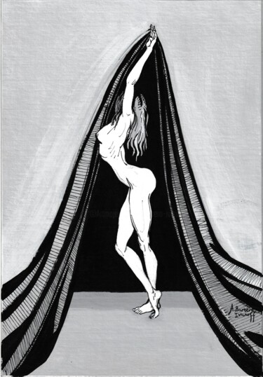 Картина под названием "Rideau" - Alexandre Barberà-Ivanoff, Подлинное произведение искусства, Акрил