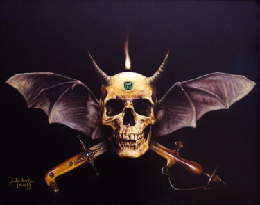 Painting titled "Pirate spirit" by Alexandre Barberà-Ivanoff, Original Artwork, Oil Mounted on Wood Stretcher frame