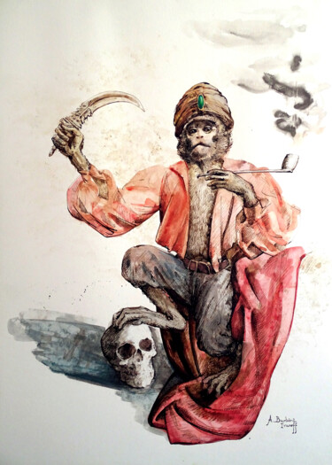 Pittura intitolato "Révolutionnisme !" da Alexandre Barberà-Ivanoff, Opera d'arte originale, Inchiostro
