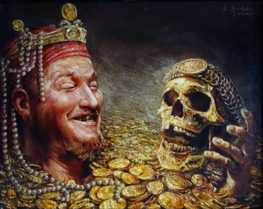 Malerei mit dem Titel "Midas" von Alexandre Barberà-Ivanoff, Original-Kunstwerk, Öl Auf Andere starre Platte montiert