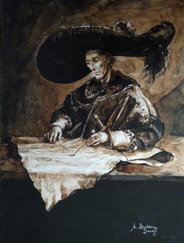 Zeichnungen mit dem Titel "Élévation" von Alexandre Barberà-Ivanoff, Original-Kunstwerk, Tinte