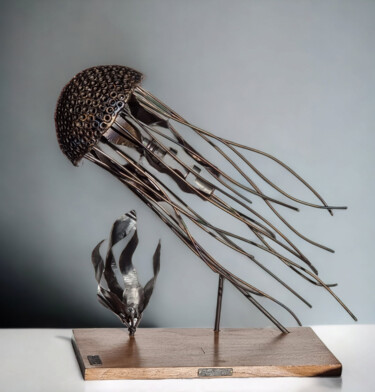 Sculpture titled "Elegance abyssalle" by Alexandre Codbessin, Original Artwork, Metals