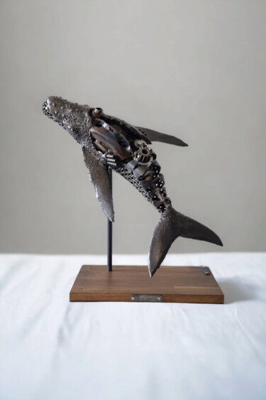 Skulptur mit dem Titel "BLUE SPIRIT" von Alexandre Codbessin, Original-Kunstwerk, Metalle