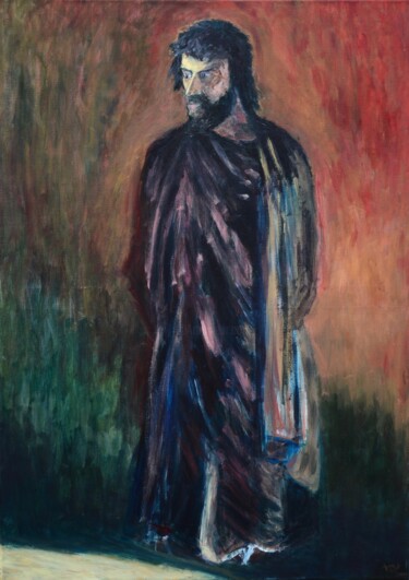 Pintura titulada "Portrait de Jésus-C…" por Alexandre David Lejuez, Obra de arte original, Acrílico Montado en Bastidor de c…