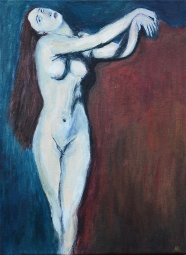 Painting titled "Angelique (d'après…" by Alexandre David Lejuez, Original Artwork, Acrylic Mounted on Wood Stretcher frame