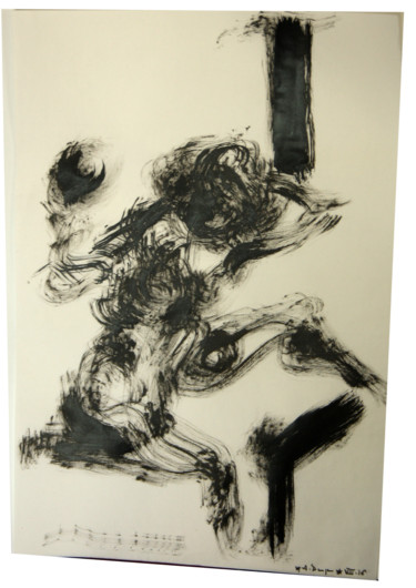 Tekening getiteld "Jeune femme au miro…" door Alexandre Domjan, Origineel Kunstwerk, Inkt