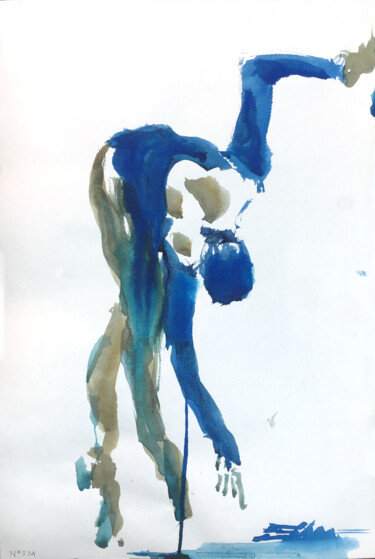 Peinture intitulée "N°534 - Personnage" par Alexandre Dumitrescu, Œuvre d'art originale, Aquarelle