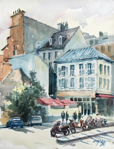 Peinture intitulée "N°454 Versailles. P…" par Alexandre Dumitrescu, Œuvre d'art originale, Aquarelle