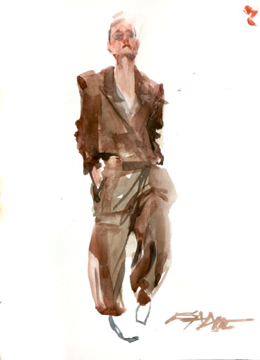 Painting titled "N°538 – fashion  #a…" by Alexandre Dumitrescu, Original Artwork, Watercolor