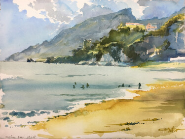 Painting titled "N°500 Vietri sul Ma…" by Alexandre Dumitrescu, Original Artwork, Watercolor