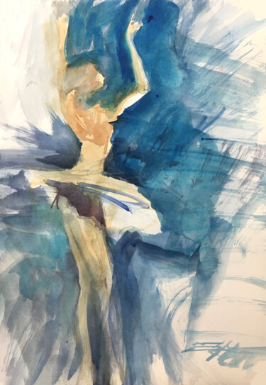 Painting titled "N°616 Giselle 2" by Alexandre Dumitrescu, Original Artwork, Watercolor