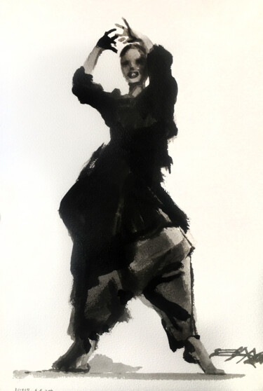 Картина под названием "N°717 Ana Lee Evans…" - Alexandre Dumitrescu, Подлинное произведение искусства, Чернила