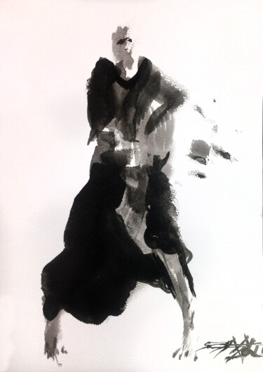 Картина под названием "N°730-2 Ana Lee Eva…" - Alexandre Dumitrescu, Подлинное произведение искусства, Чернила