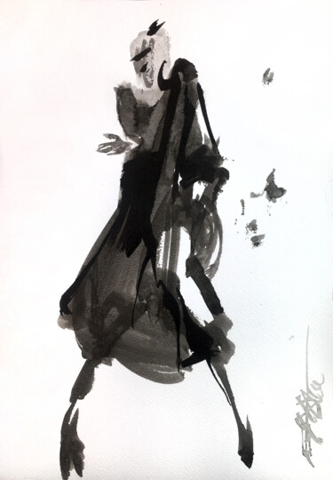 Schilderij getiteld "N°730-3 Ana Lee Eva…" door Alexandre Dumitrescu, Origineel Kunstwerk, Inkt