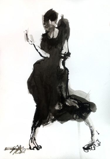 Painting titled "N°730-5 Ana Lee Eva…" by Alexandre Dumitrescu, Original Artwork, Ink