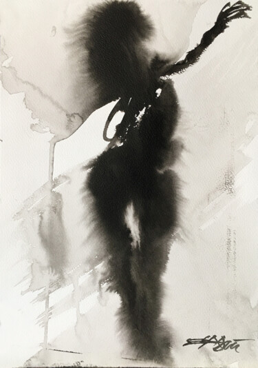 Painting titled "N°765 Dance" by Alexandre Dumitrescu, Original Artwork, Ink