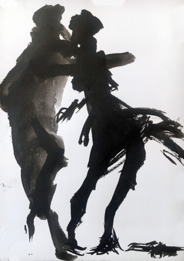 Pittura intitolato "N°788 Danse contemp…" da Alexandre Dumitrescu, Opera d'arte originale, Inchiostro