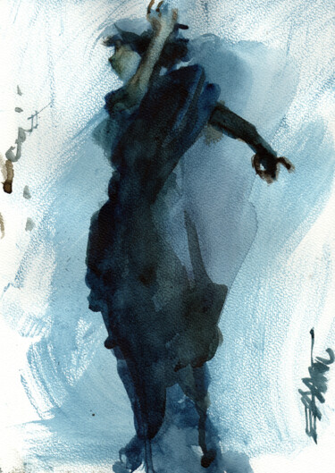 Pintura intitulada "N°824  Dance. Ana L…" por Alexandre Dumitrescu, Obras de arte originais, Aquarela
