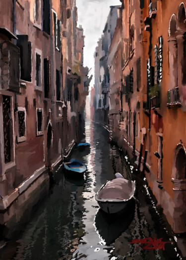 Картина под названием "N°920 Venezia" - Alexandre Dumitrescu, Подлинное произведение искусства, Масло