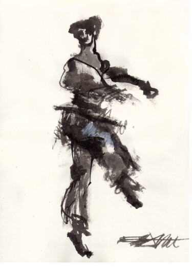 Dibujo titulada "N°925 Danse" por Alexandre Dumitrescu, Obra de arte original, Tinta