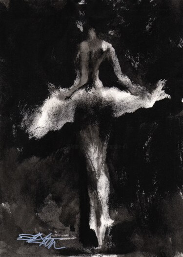 Schilderij getiteld "N°923 Ballet" door Alexandre Dumitrescu, Origineel Kunstwerk, Inkt