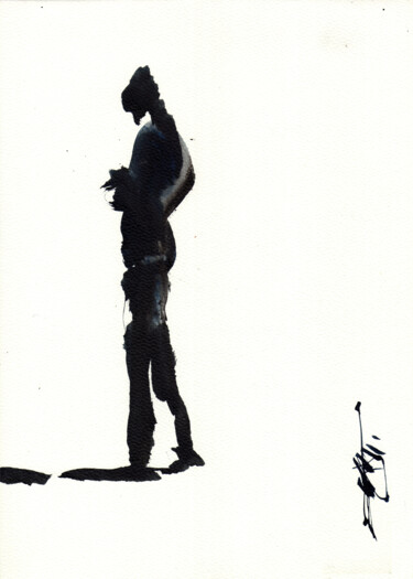 Schilderij getiteld "N°832 Solitude" door Alexandre Dumitrescu, Origineel Kunstwerk, Inkt