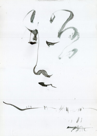 Malerei mit dem Titel "N°915 Le Portrait D…" von Alexandre Dumitrescu, Original-Kunstwerk, Tinte