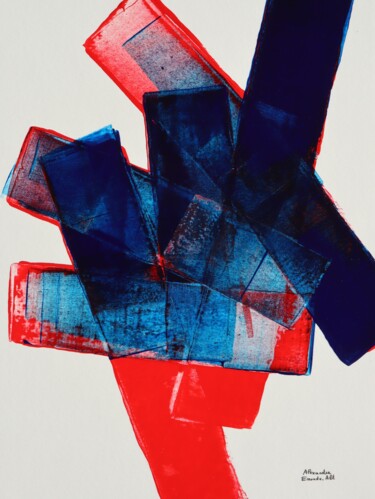 Peinture intitulée "Peinture bleu phtal…" par Alexandre Emonds-Alt, Œuvre d'art originale, Acrylique