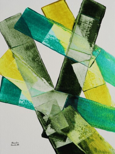 Картина под названием "Peinture vert de Ho…" - Alexandre Emonds-Alt, Подлинное произведение искусства, Акрил