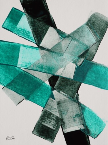 Картина под названием "Peinture vert de pé…" - Alexandre Emonds-Alt, Подлинное произведение искусства, Акрил