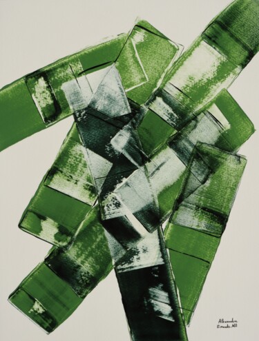 Painting titled "Peinture vert oxyde…" by Alexandre Emonds-Alt, Original Artwork, Acrylic