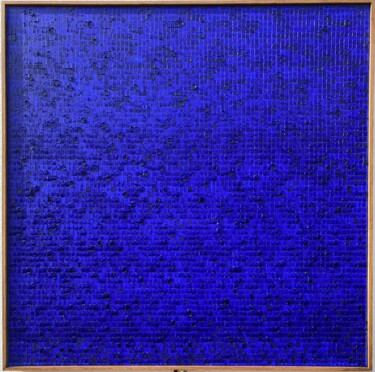 Painting titled "Bleu Outre-Mer" by Alexandre Geoffroy, Original Artwork, Oil Mounted on Wood Stretcher frame