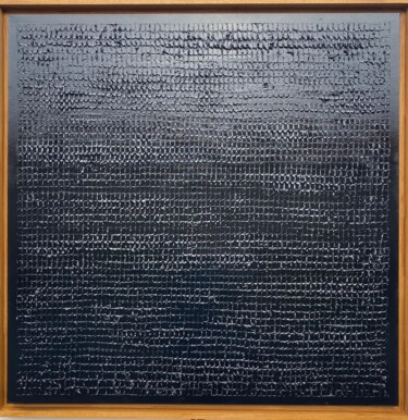 Painting titled "Black Broken Mirror" by Alexandre Geoffroy, Original Artwork, Spray paint Mounted on Wood Stretcher frame
