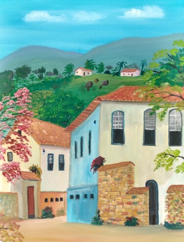 「casario de Paraty」というタイトルの絵画 Alexandre Germanoによって, オリジナルのアートワーク, オイル