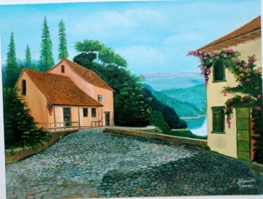 Painting titled "casa da serra" by Alexandre Germano, Original Artwork, Oil