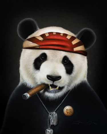 Dibujo titulada "Kung Fou Panda" por Alexandre Granger, Obra de arte original, Pastel