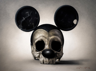 Dibujo titulada "RIP Mickey M." por Alexandre Granger, Obra de arte original, Pastel
