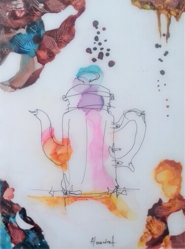 Peinture intitulée "Le goût du café #ar…" par Alexandre H., Œuvre d'art originale, Acrylique
