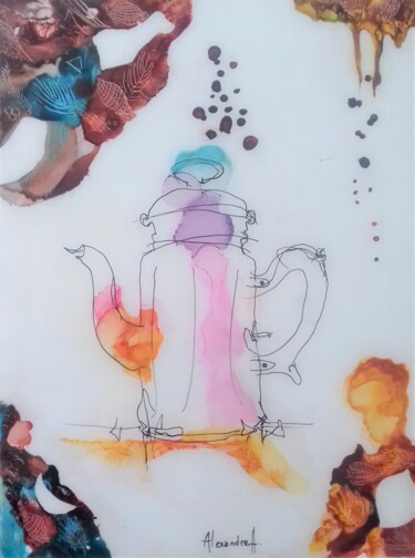 Painting titled "Le goût du café #ar…" by Alexandre H., Original Artwork, Acrylic