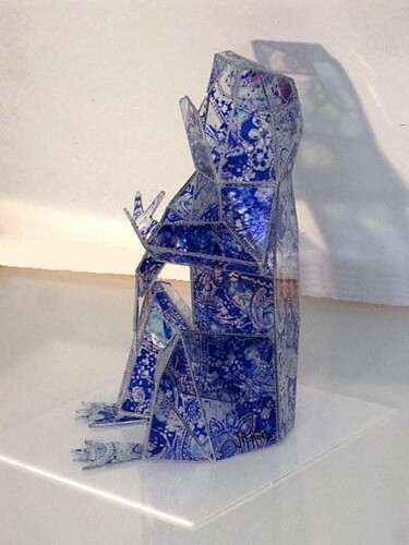 Sculpture intitulée "Gargouille : La gre…" par Alexandre H., Œuvre d'art originale, Verre