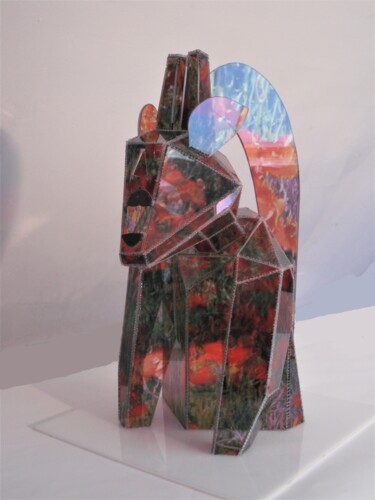 Sculpture titled "Gargouille verte et…" by Alexandre H., Original Artwork, Glass