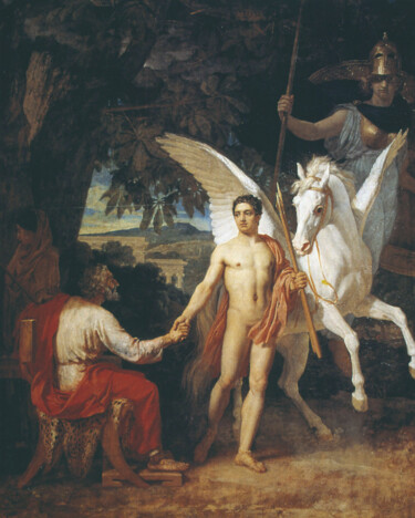 Pittura intitolato "Bellérophon s'apprê…" da Alexandre Ivanov, Opera d'arte originale, Olio