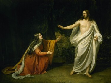 Malerei mit dem Titel "Apparition de Jésus…" von Alexandre Ivanov, Original-Kunstwerk, Öl