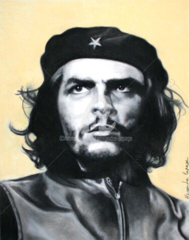 Dessin intitulée "Che Guevara" par Alexandre Lepage, Œuvre d'art originale, Pastel