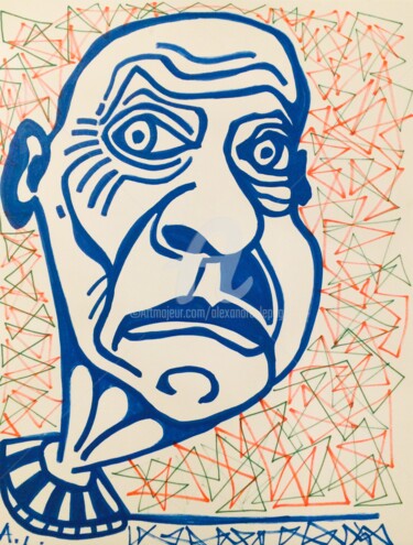 Картина под названием "Delirium (caricatur…" - Alexandre Lepage, Подлинное произведение искусства, Акрил