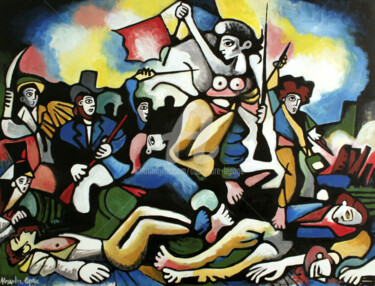 Malerei mit dem Titel "La liberté guidant…" von Alexandre Lepage, Original-Kunstwerk, Acryl